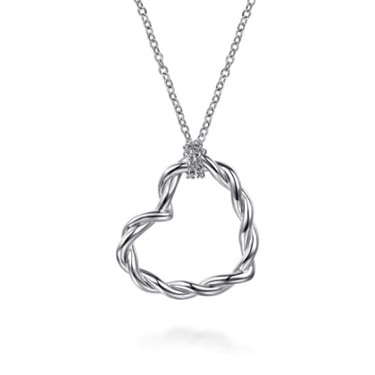 925 Sterling Silver Gabriel Love Foundation Twist Heart Pendant Necklace