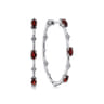 925 Sterling Silver Garnet Bujukan Classic 40mm Hoop Earrings