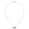 925 Sterling Silver Garnet Bujukan Link Bar Necklace