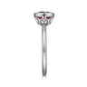 925 Sterling Silver Garnet and Diamond Ring - 0.05 ct