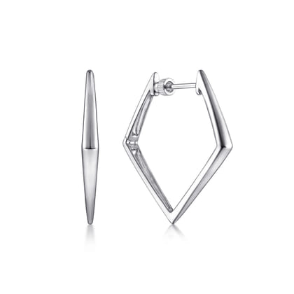 925 Sterling Silver Geometric Classic Hoop Earrings