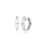 925 Sterling Silver Geometric Huggie Earrings