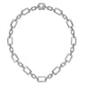925 Sterling Silver Geometric Link Chain Necklace with Bujukan Connectors