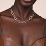 925 Sterling Silver Geometric Link Chain Necklace with Bujukan Connectors
