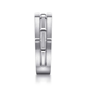925 Sterling Silver Geometric Men's Ring in Satin Finish