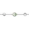 925 Sterling Silver Green Amethyst Station Bracelet