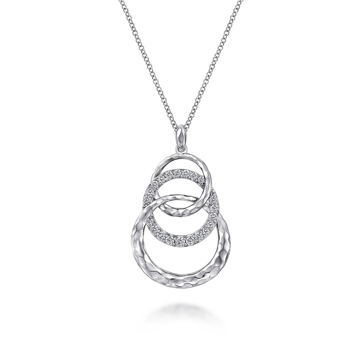 [SHOVEOFF] Silver Coin Oval Maria Necklace ★人気★ Silver 925 Rhodium Plated Round CZ Prong Set Tennis Necklace