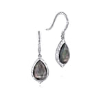 925-Sterling-Silver-Hammered-Pear-Shaped-Rock-Crystal-Black-MOP-Drop-Earrings1