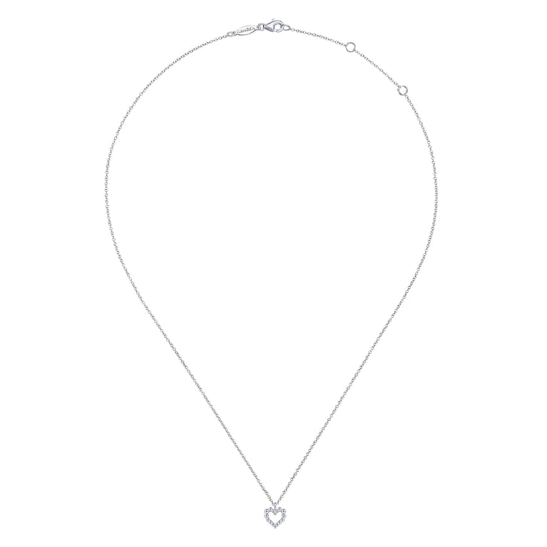 925 Sterling Silver Heart Beaded Necklace - Shot 2