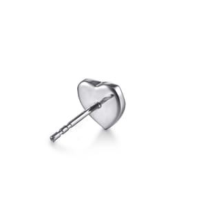 925 Sterling Silver Heart Diamond Cut Stud Earrings