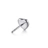 925 Sterling Silver Heart Diamond Cut Stud Earrings - 0.02 ct