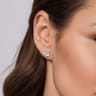 925 Sterling Silver Heart Diamond Cut Stud Earrings - 0.02 ct