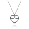 925 Sterling Silver Heart Love Knot Pendant Necklace