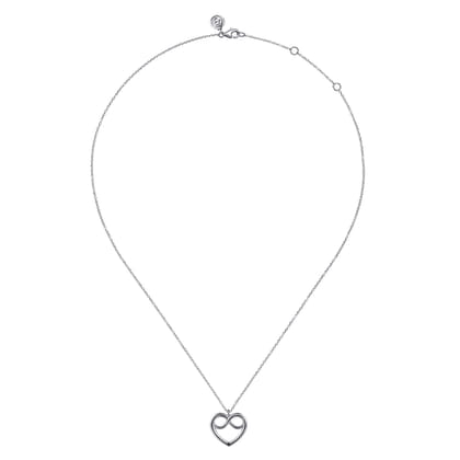 925 Sterling Silver Heart Love Knot Pendant Necklace
