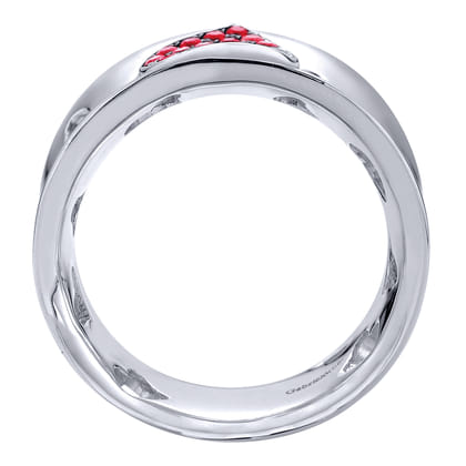 925 Sterling Silver Heart Ruby Ladies Ring