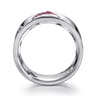 925 Sterling Silver Heart Ruby Ladies Ring