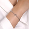 925 Sterling Silver Heart Station Chain Bracelet