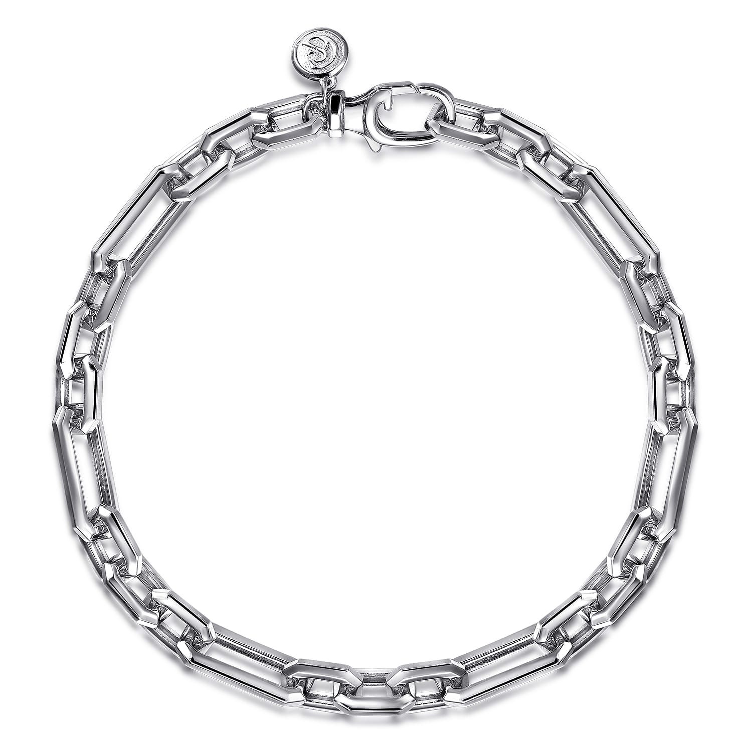 925 Sterling Silver Hollow Chain Bracelet - Shot 1