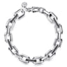 925 Sterling Silver Hollow Faceted Chain Black Spinel Bracelet