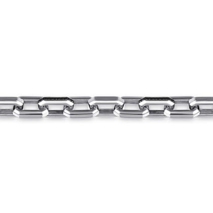 925 Sterling Silver Hollow Faceted Chain Black Spinel Bracelet