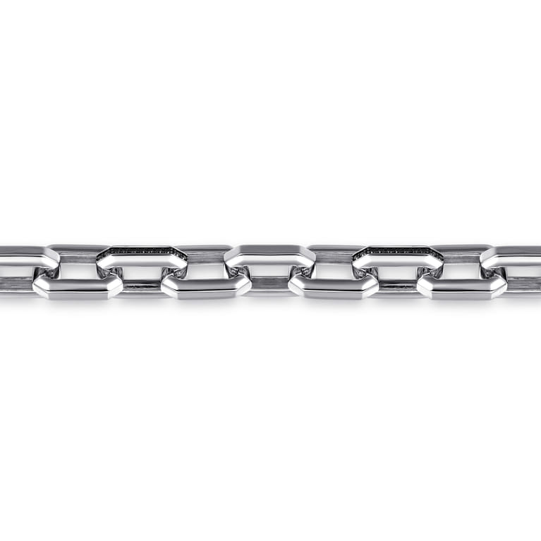 925 Sterling Silver Hollow Faceted Chain Black Spinel Bracelet - Shot 2