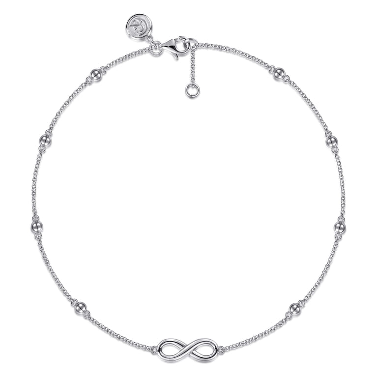 925 Sterling Silver Infinity Anklet Bracelet - Shot 1