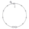 925 Sterling Silver Infinity Anklet Bracelet