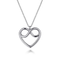 925 Sterling Silver Infinity Heart Pendant Necklace