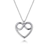 925 Sterling Silver Infinity Heart Pendant Necklace