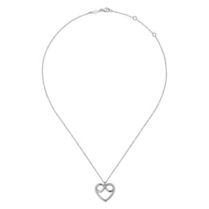 925 Sterling Silver Infinity Heart Pendant Necklace