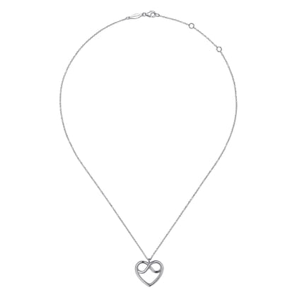 925 Sterling Silver Infinity Heart Pendant Necklace