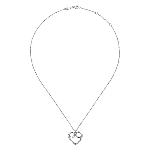 925 Sterling Silver Infinity Heart Pendant Necklace - Shot 2