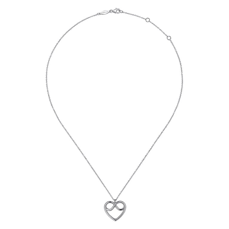 925 Sterling Silver Infinity Heart Pendant Necklace - Shot 2