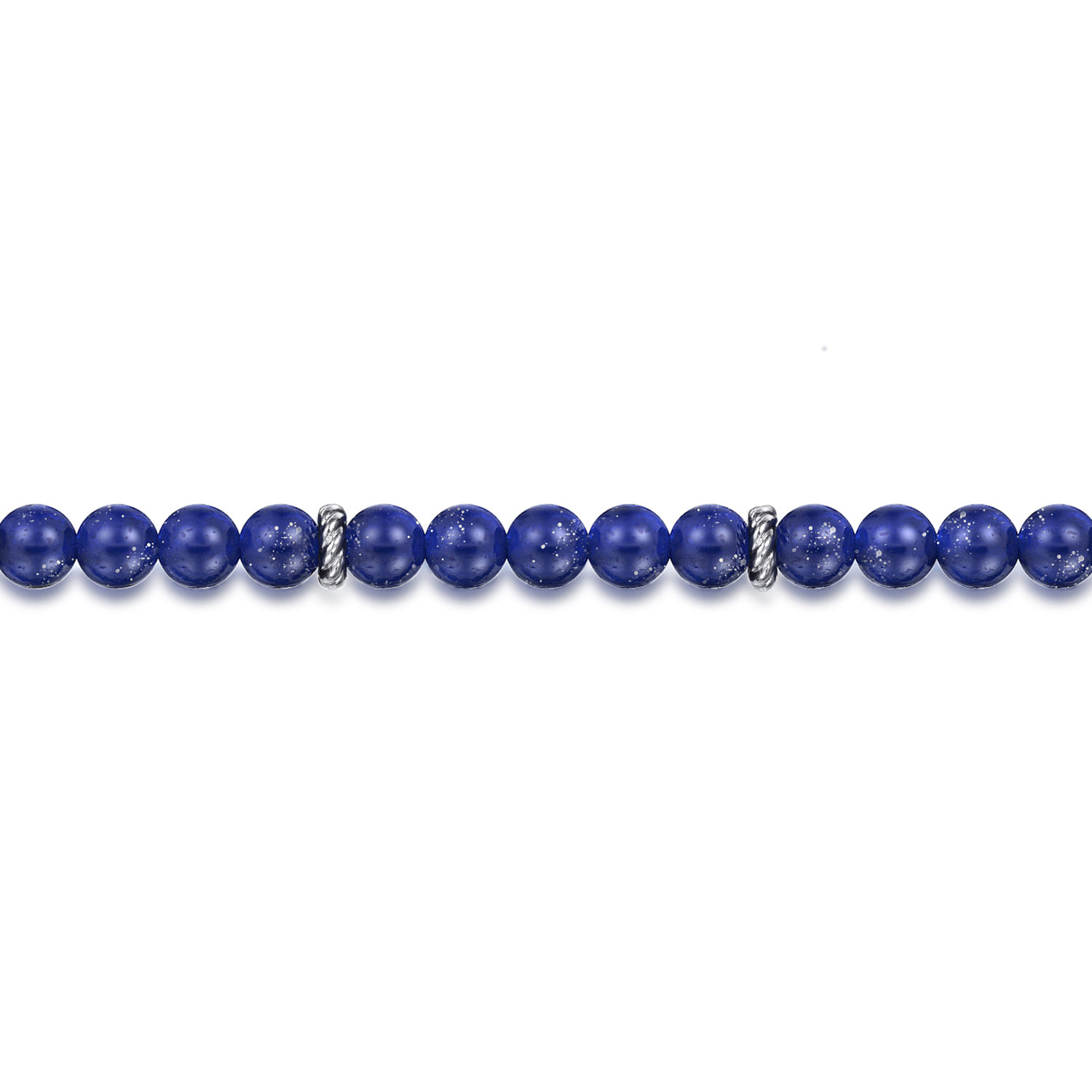 925 Sterling Silver Lapis Beaded Bracelet 6mm - Shot 2