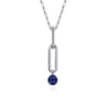 925 Sterling Silver Lapis Bujukan Drop Necklace