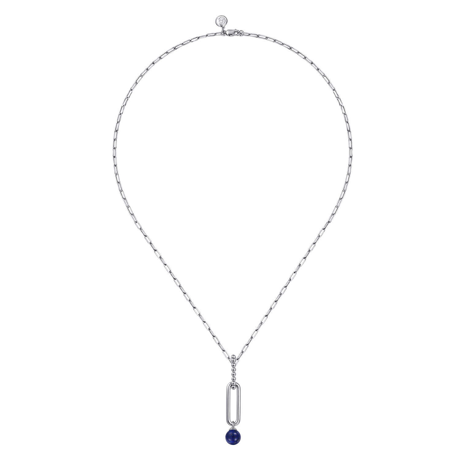 925 Sterling Silver Lapis Bujukan Drop Necklace - Shot 2