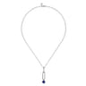 925 Sterling Silver Lapis Bujukan Drop Necklace
