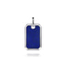 925 Sterling Silver Lapis Dog Tag Pendant