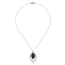 925 Sterling Silver Layered Black Spinel Cluster Necklace