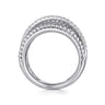 925 Sterling Silver Layered Bujukan Beaded White Sapphire Ring
