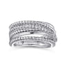 925 Sterling Silver Layered Bujukan Beaded White Sapphire Ring