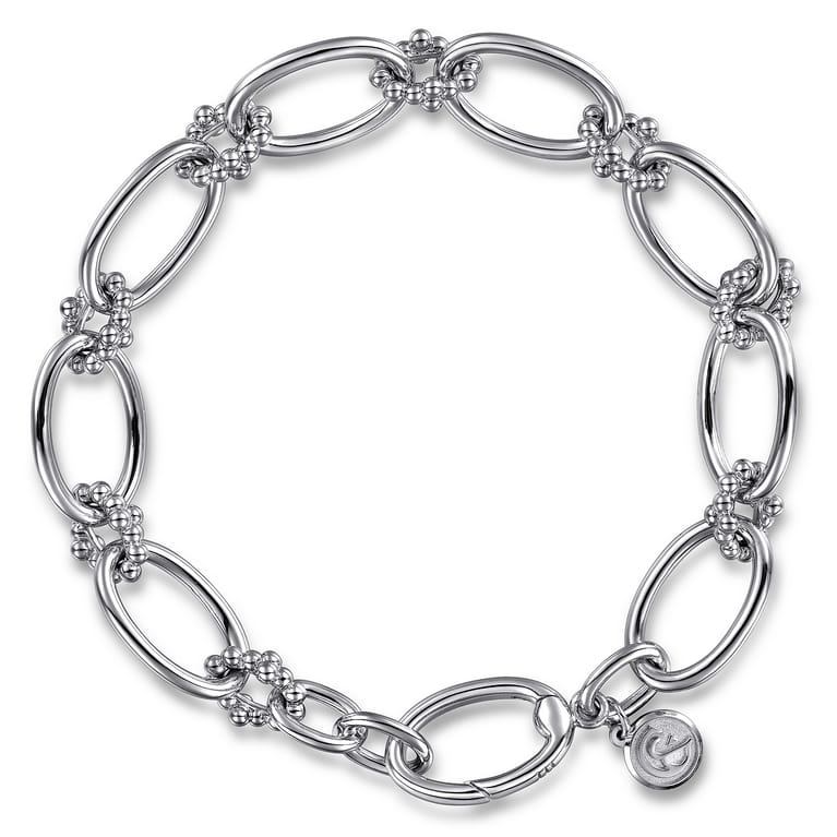 925 Sterling Silver Link Chain Bracelet-Bujukan - Shot 1