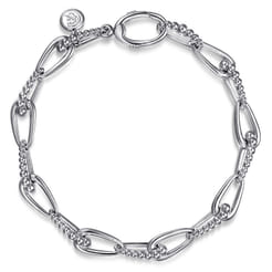 925 Sterling Silver Link Chain Bracelet-Bujukan