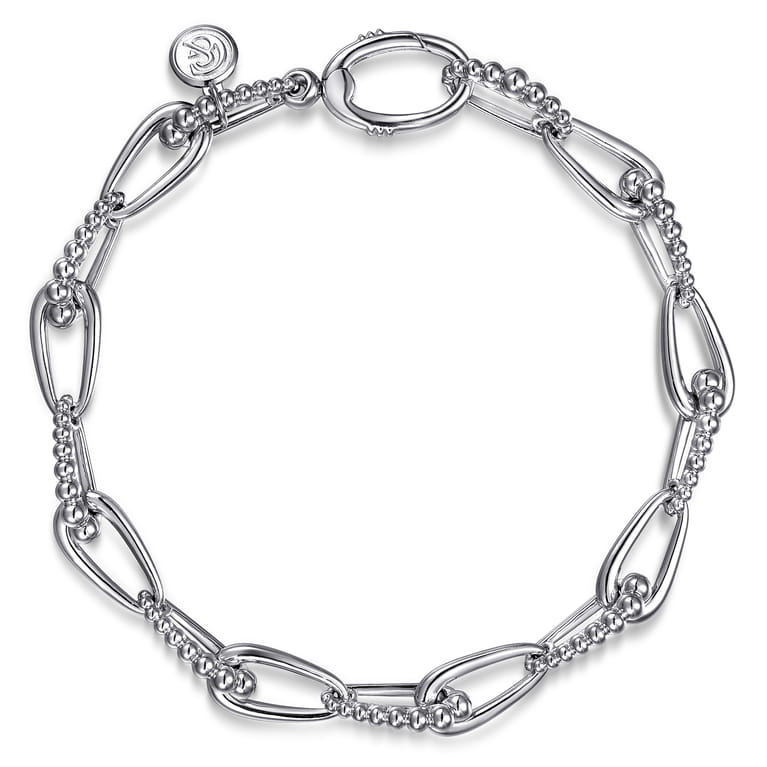 925 Sterling Silver Link Chain Bracelet-Bujukan - Shot 1