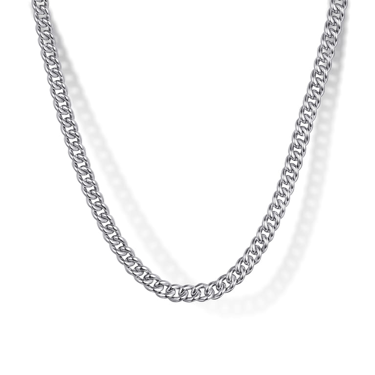 925 Sterling Silver Link Chain Necklace 3mm 22inch - Shot 1