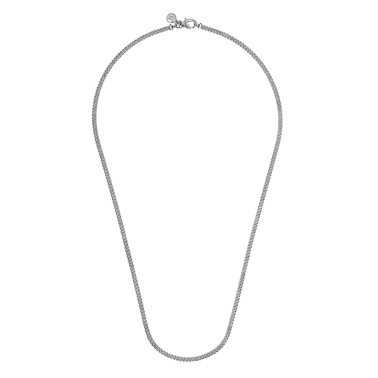 925 Sterling Silver Link Chain Necklace 3mm 22inch - Shot 2