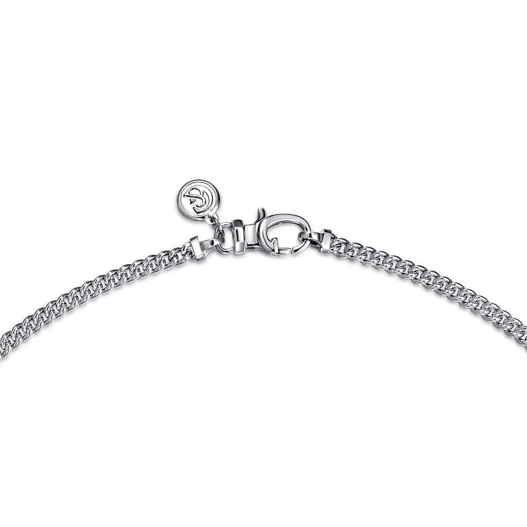 925 Sterling Silver Link Chain Necklace 3mm 22inch - Shot 3