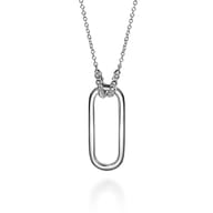 925 Sterling Silver Link Pendant Necklace