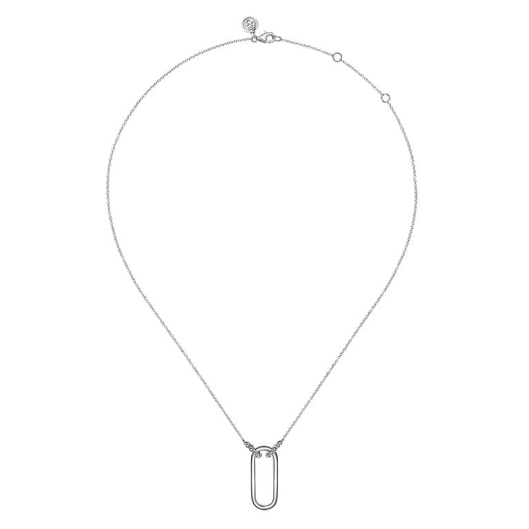925 Sterling Silver Link Pendant Necklace - Shot 2