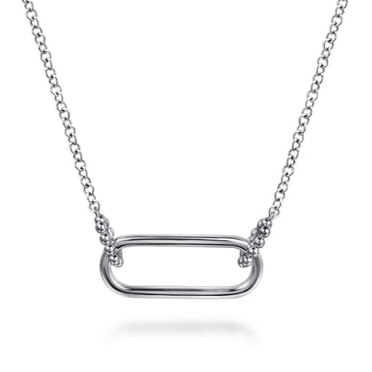 925 Sterling Silver Link Pendant Necklace